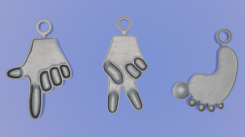 Hands and Foot - Printable 3D Pendants preview image